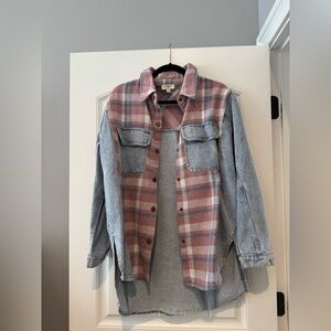 Plaid & Denim Shacket